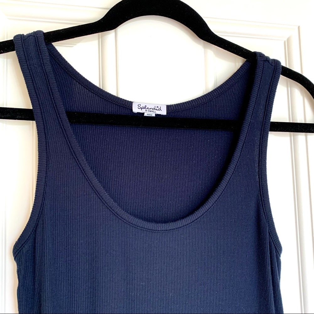 SPLENDID Navy Blue Ultra Soft Micro-Ribbed Tank Top